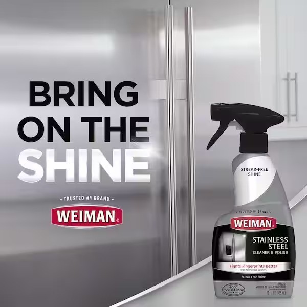 Weiman 22oz Stainless Steel objects and kitchen Cleaner and Polish Spray 12-pack