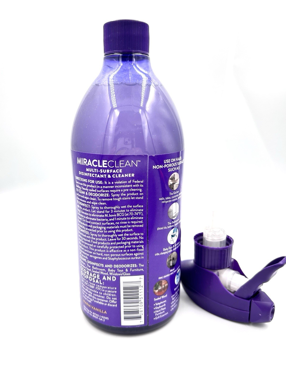 Joy Mangano Miracle Clean Warm Vanilla 28 Fl oz Multi Surface Cleaner NEW