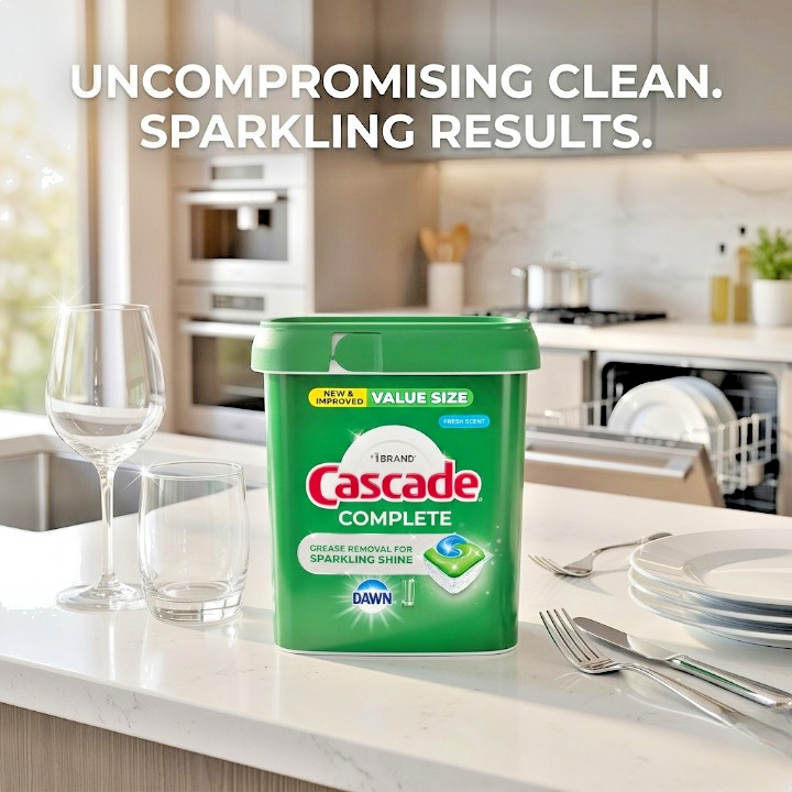 🧼 Cascade Complete Dishwasher Detergent – Fresh Scent, 100 Count🧽