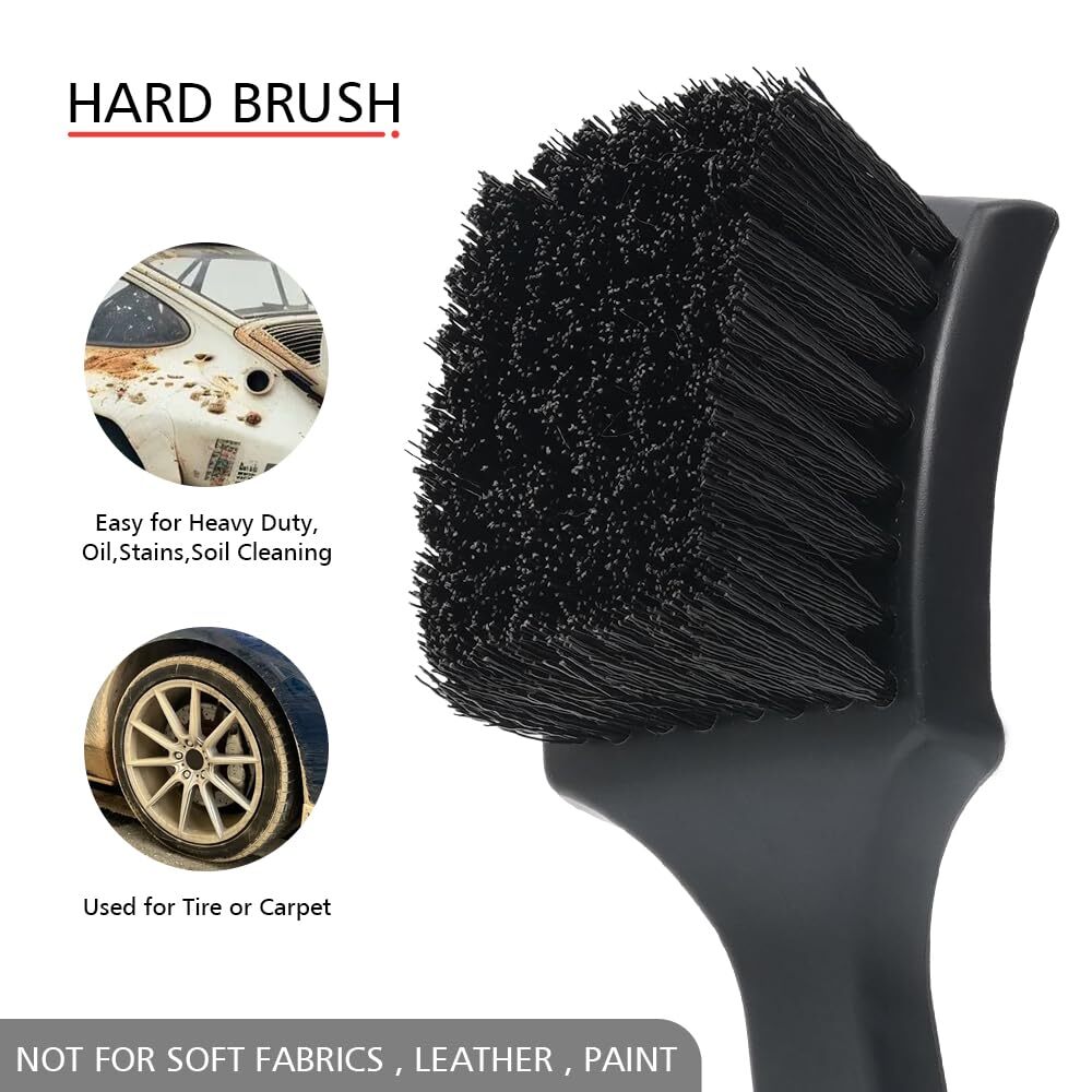 9 Pcs Car Detailing Brush Set for Wheel Tire Engine and Hard to Reach Areas