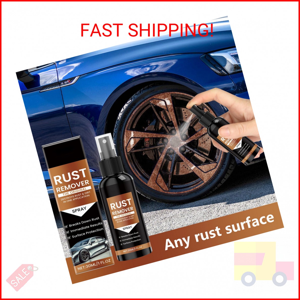HONGYUNDA 2pcs Nexa Rust Remover Spray, 2025 Upgrade Rust Remover for Metal, Car