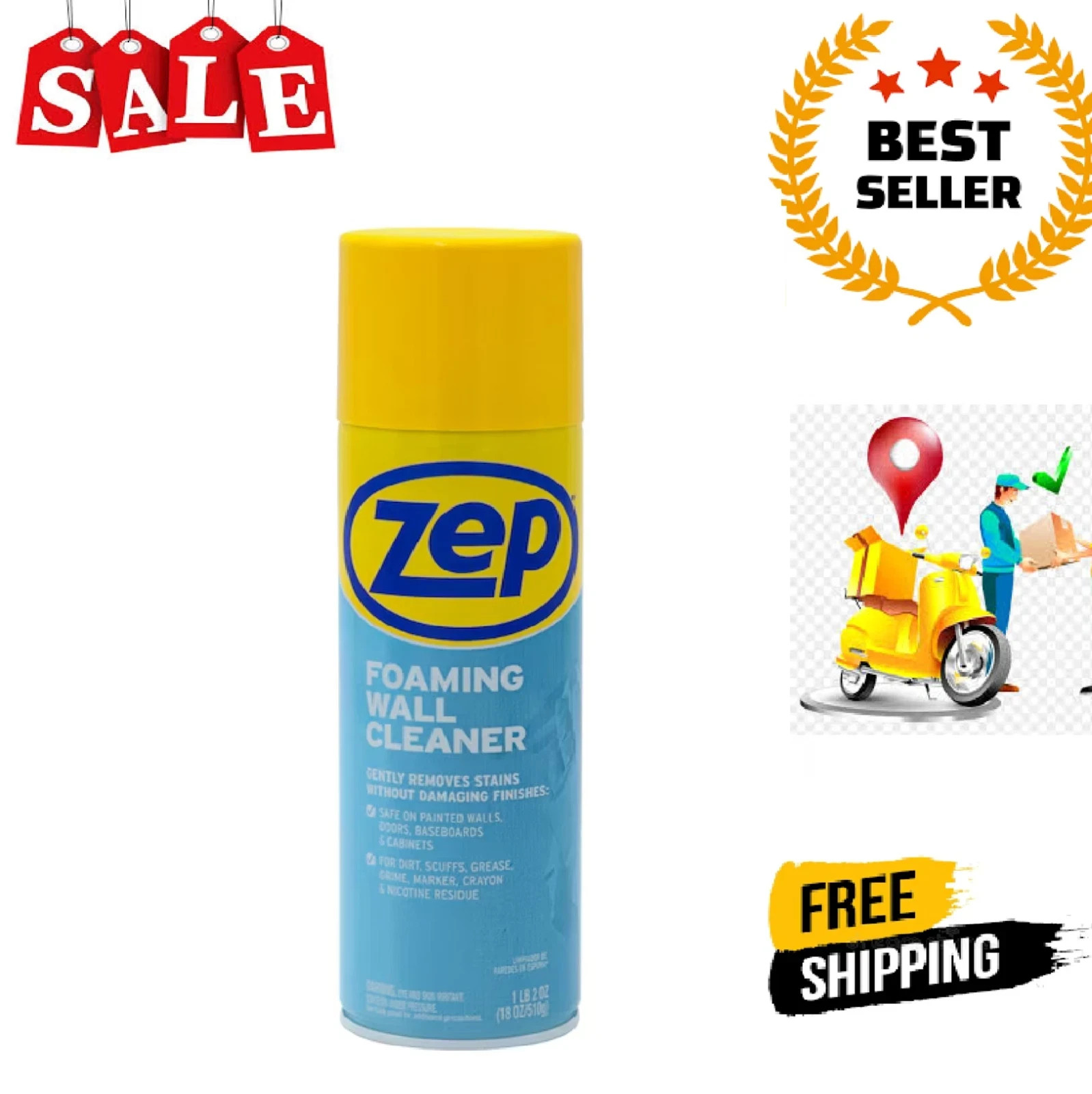 Zep Foaming Wall Cleaner 18 -oz Non-Scented Foam All-Purpose Cleaner