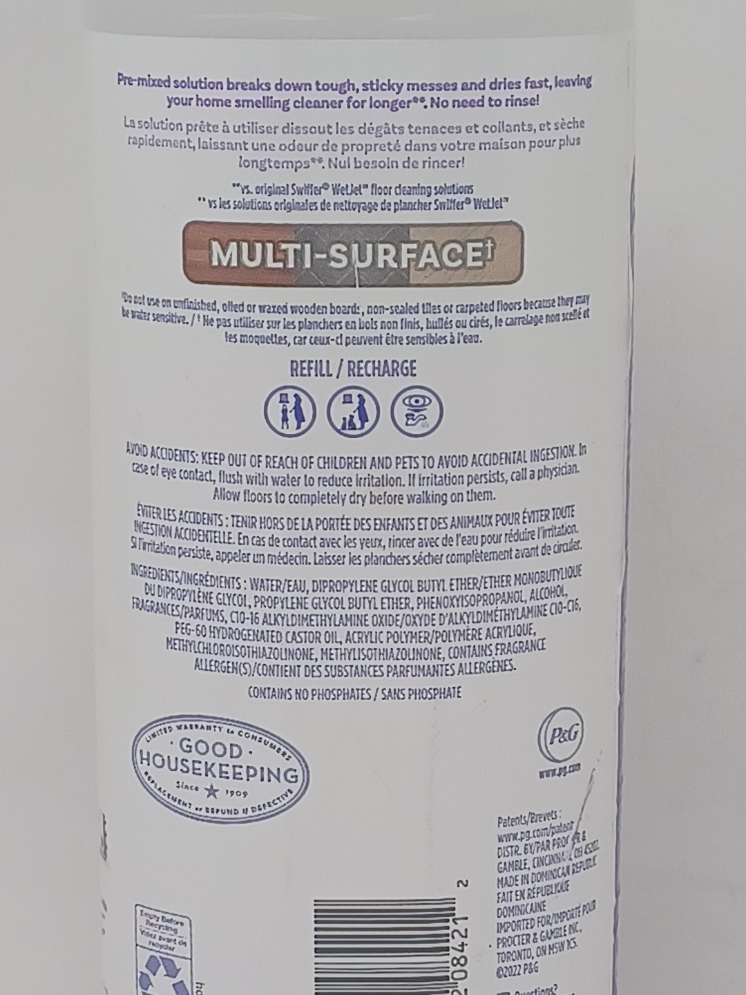 1 Swiffer PowerMop Deodorizing Floor Cleaner Refill Lavender Scent 25.3 Fl. Oz.