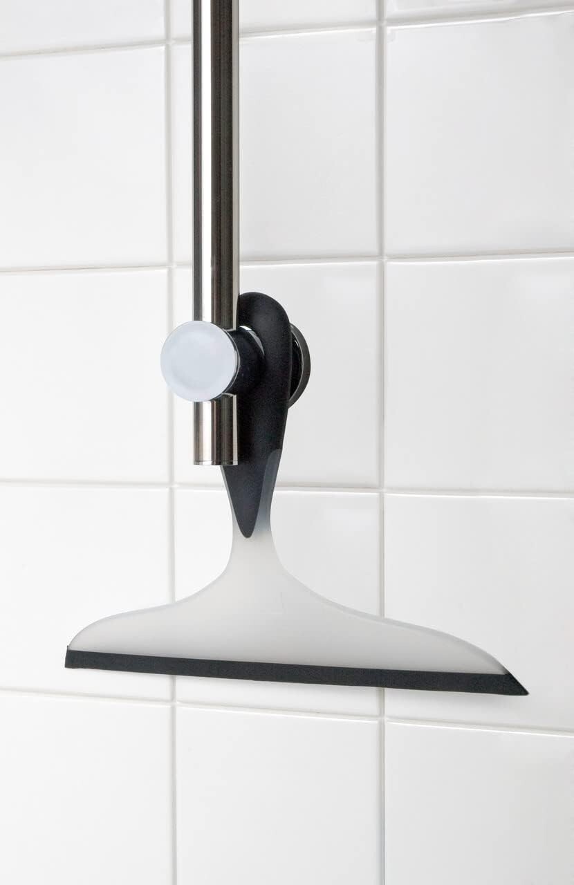 High-Quality Plastic Shower Squeegee with Rubber Blade – Elegant Black Design