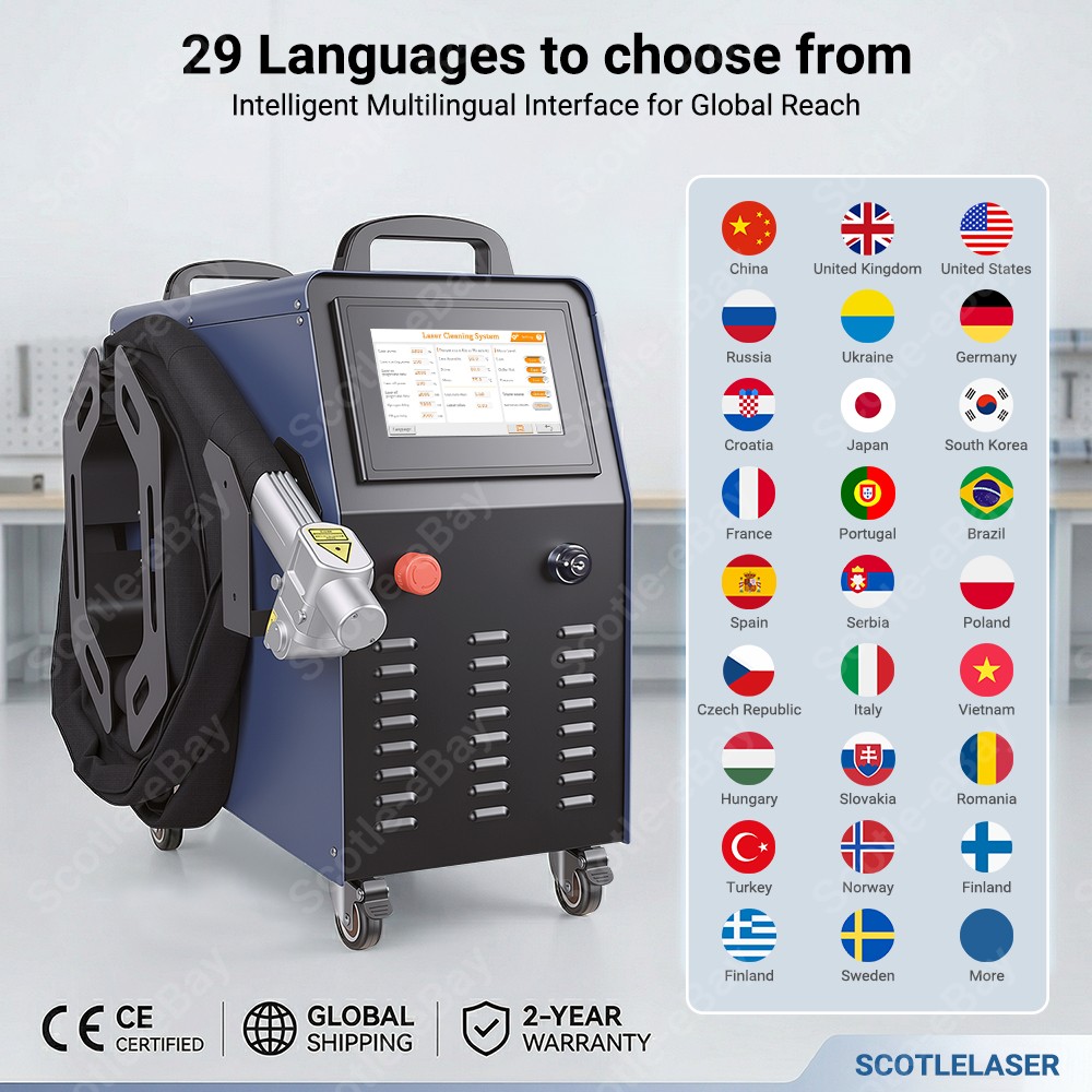 Air Cool Rlaser 1500W/2000W Fiber Laser Cleaning Machine Rust Oil Paint Remove
