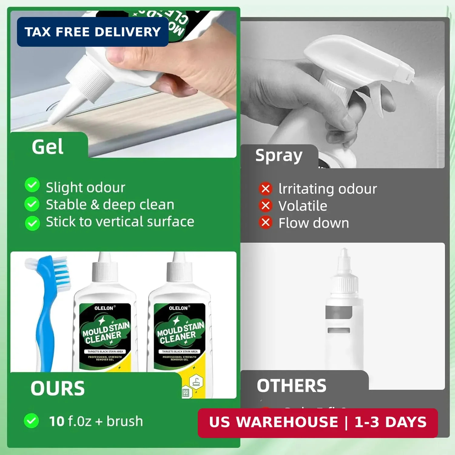 OLELON Mold Stain Remover Gel for Washing Machine Cleaner Front Loader Rubber Gr