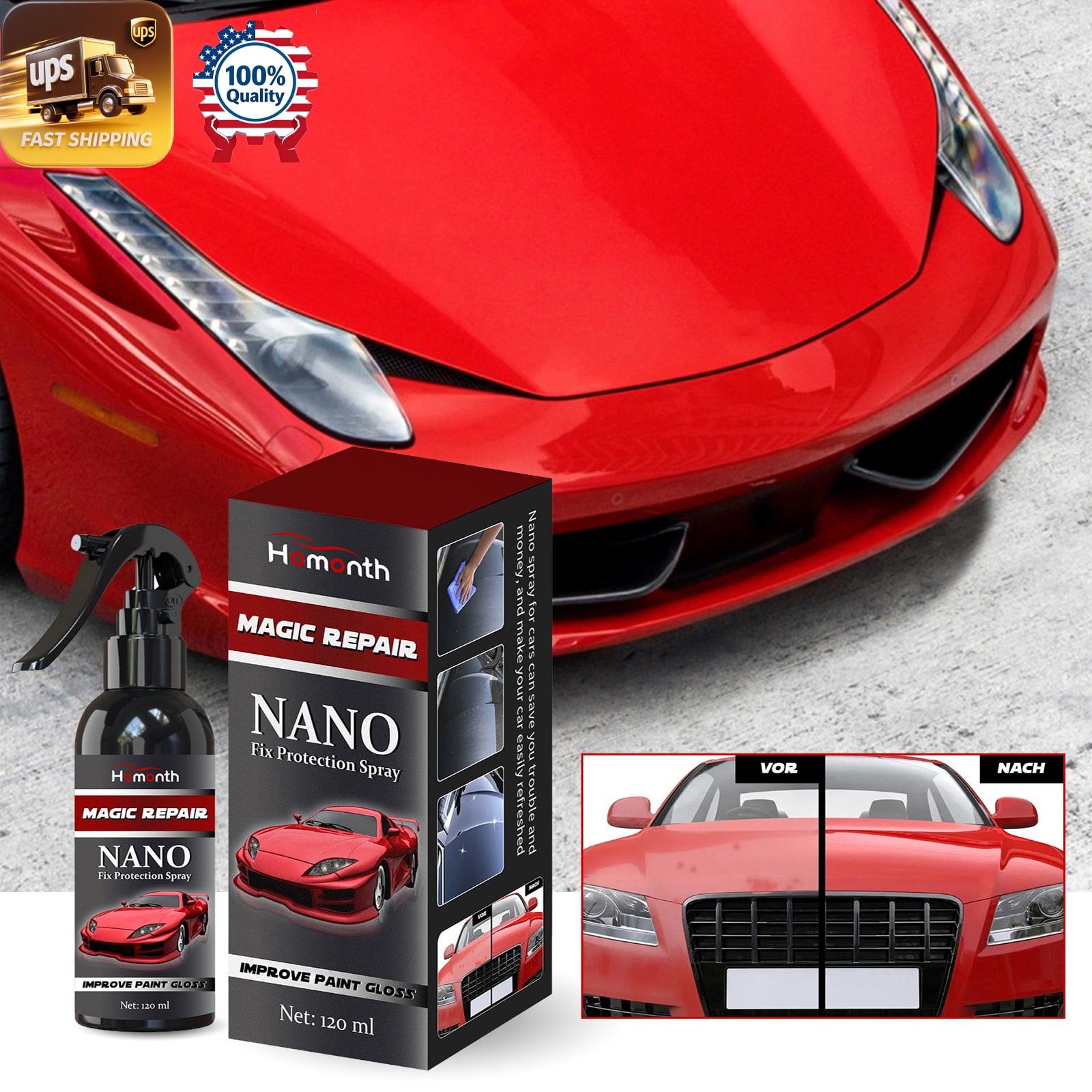 Nano Fix Spray – Car Coating Agent Paint Maintenance Crystal Wax Seal 🧼