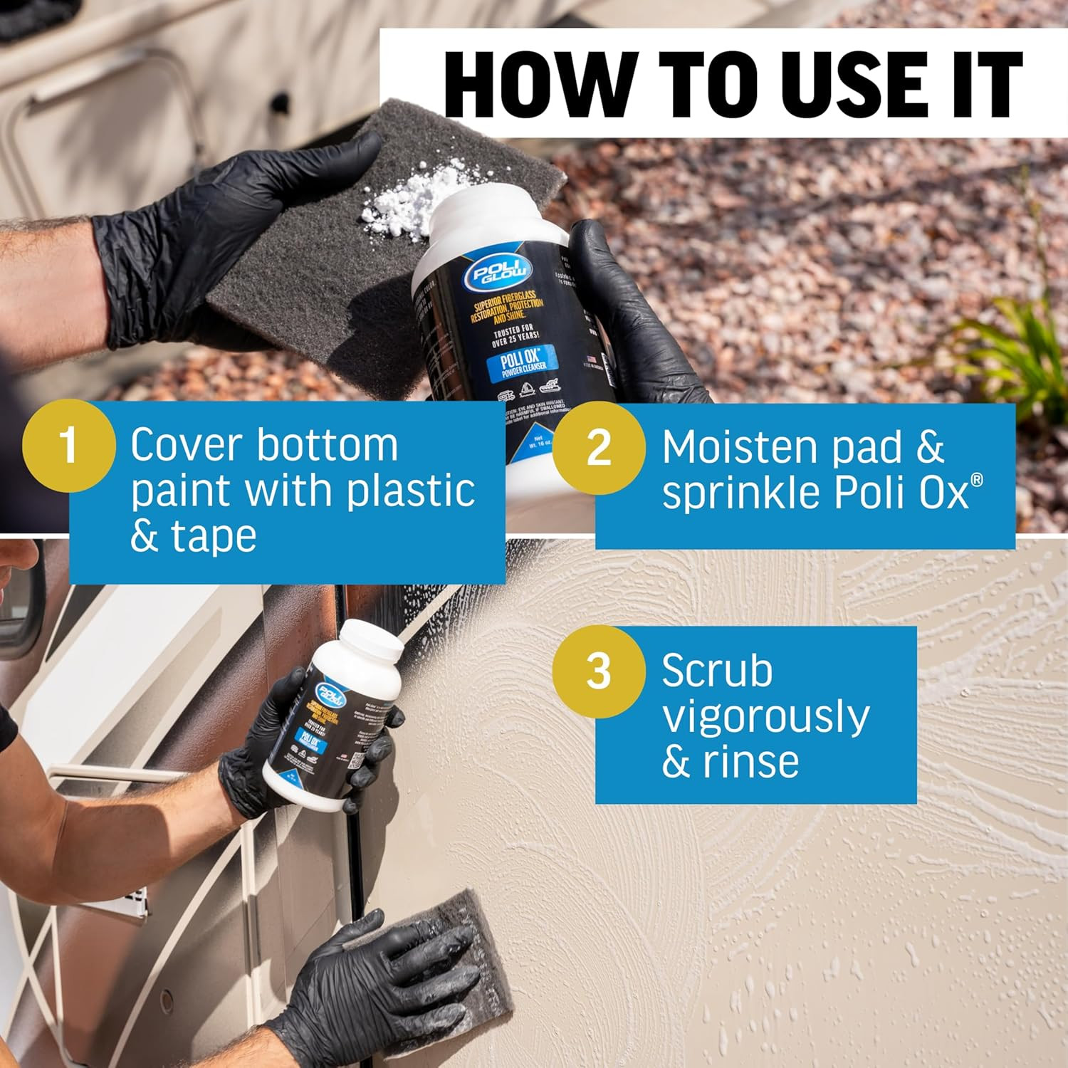 Poli Ox™ — Remove Heavy Oxidation and Stains from Fiberglass Boat & RV Surfaces