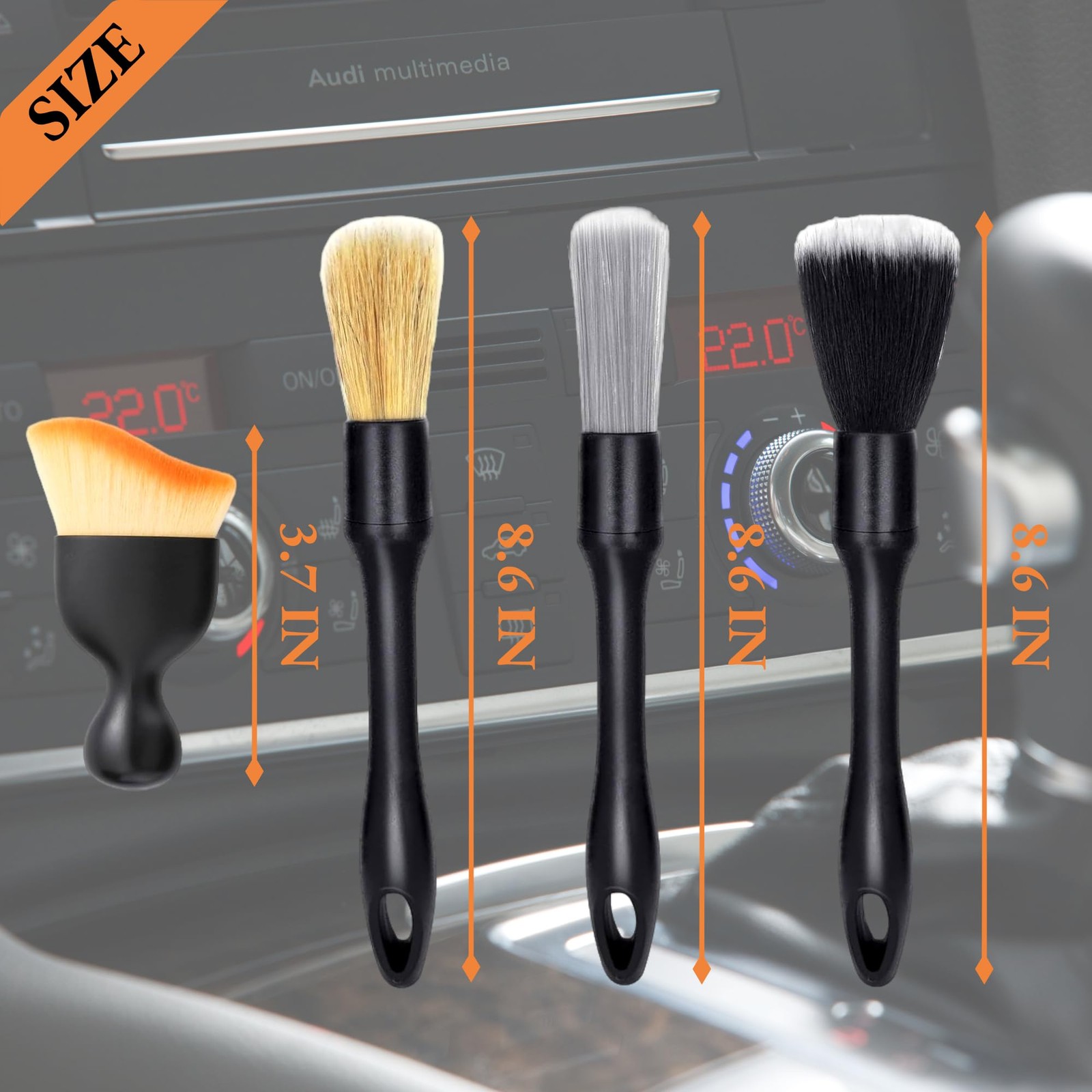8 PCS Car Detailing Brush Set, Car Interior and Exterior Soft Bristle Cleanin…
