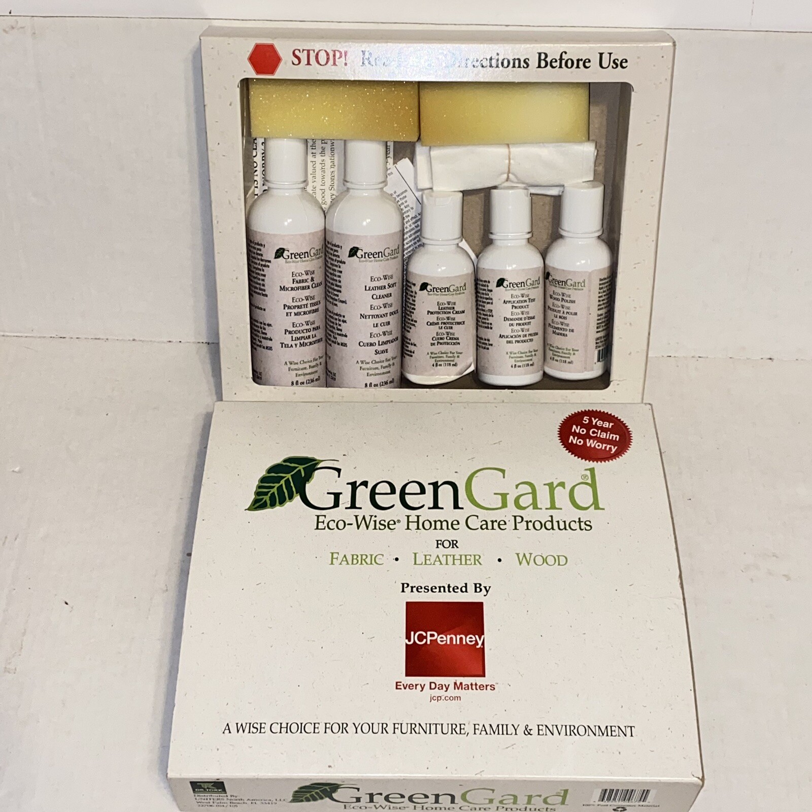 Green Gard Eco Wise Home Care Furniture Products for Fabric Leather & Wood 9 Pcs