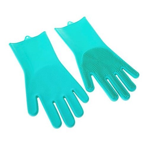 BEEKMAN 1802 Happy Place DISHWASHING Scrubber Gloves SMALL Green NIP