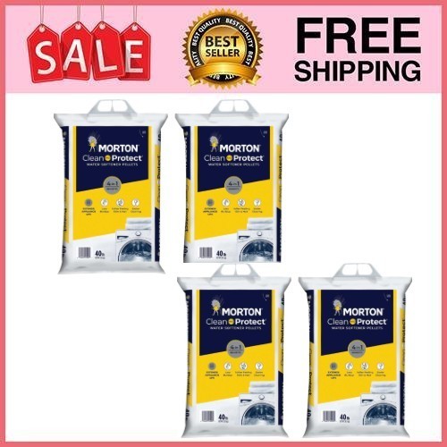 4 Bag Morton Clean and Protect Water Softener Salt Pellets, 40 lb Bag