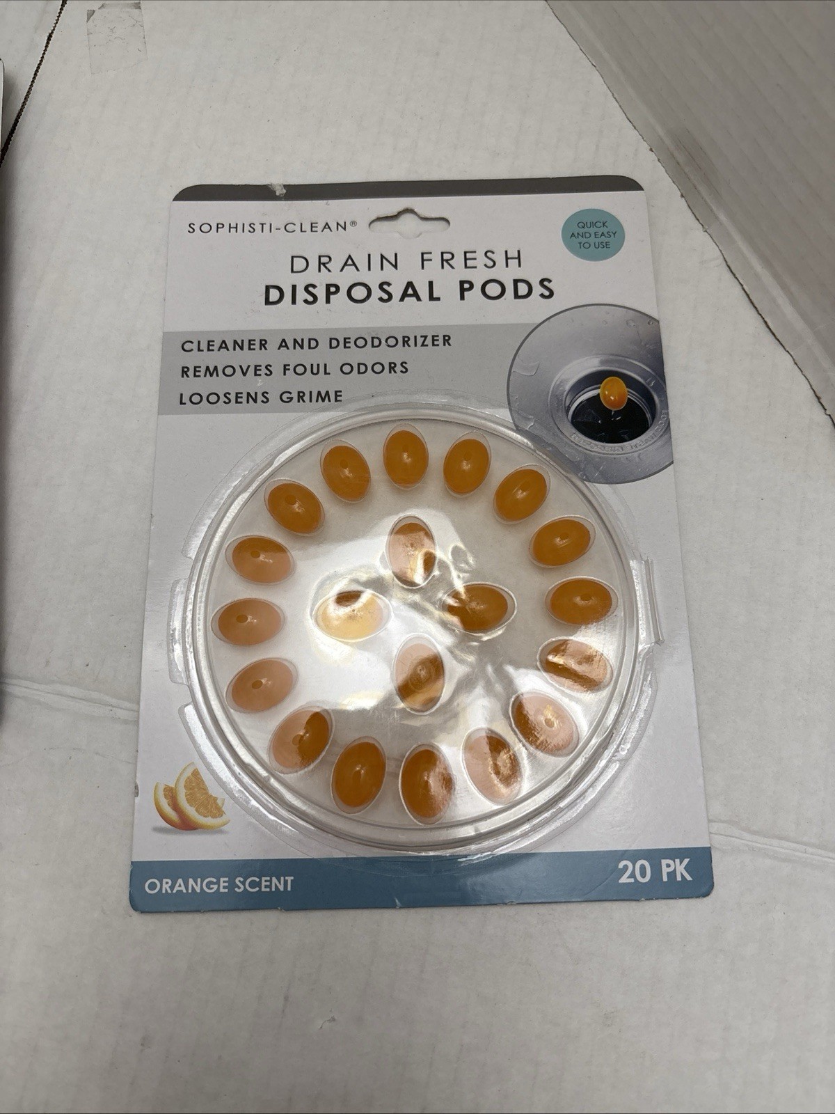 3-Pack Sophisti-Clean Drain Fresh Disposal Pods – 60 Pods Total – Orange Scent