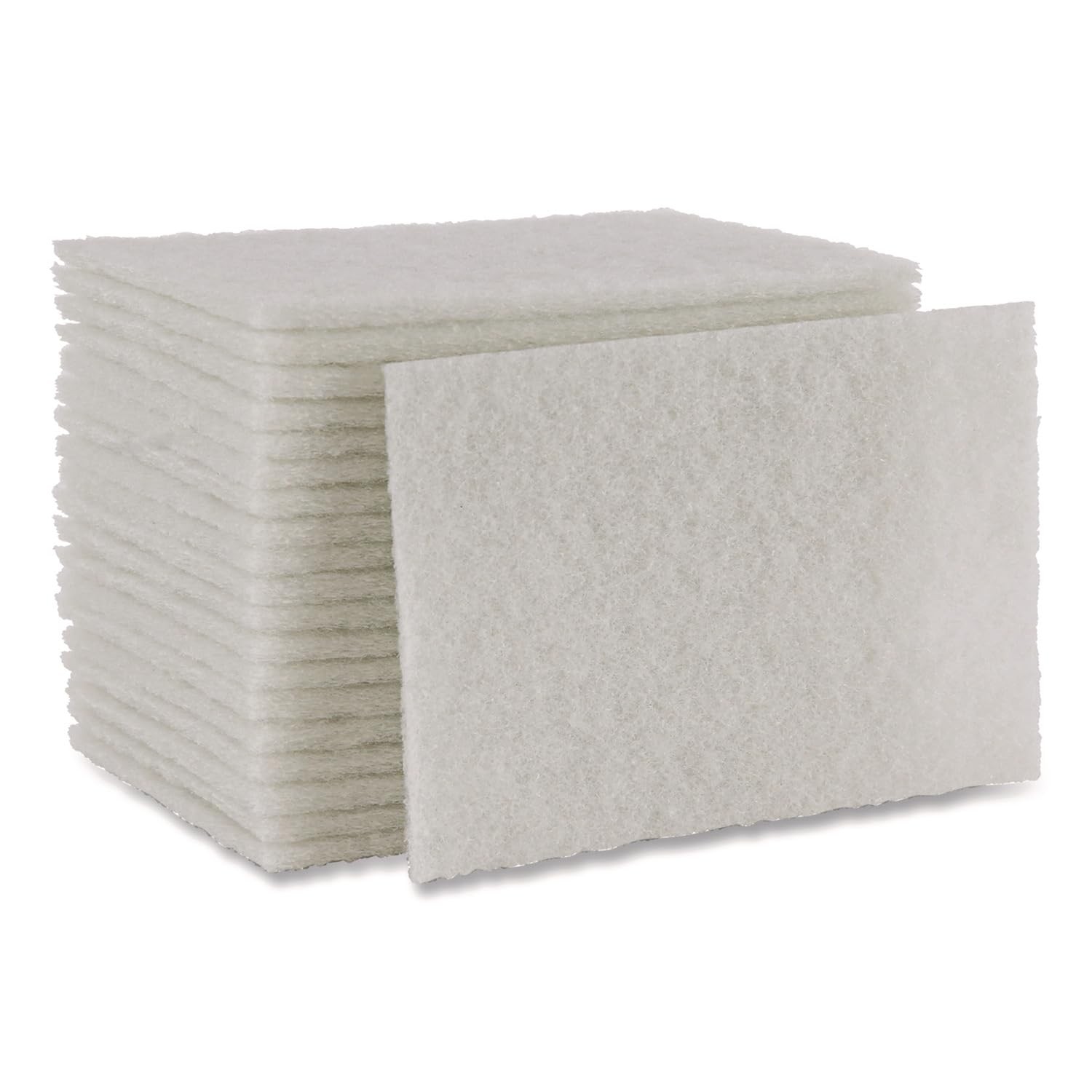 BWK198 Light Duty Scour Pad, White, 6″ x 9″ (Case of 20)