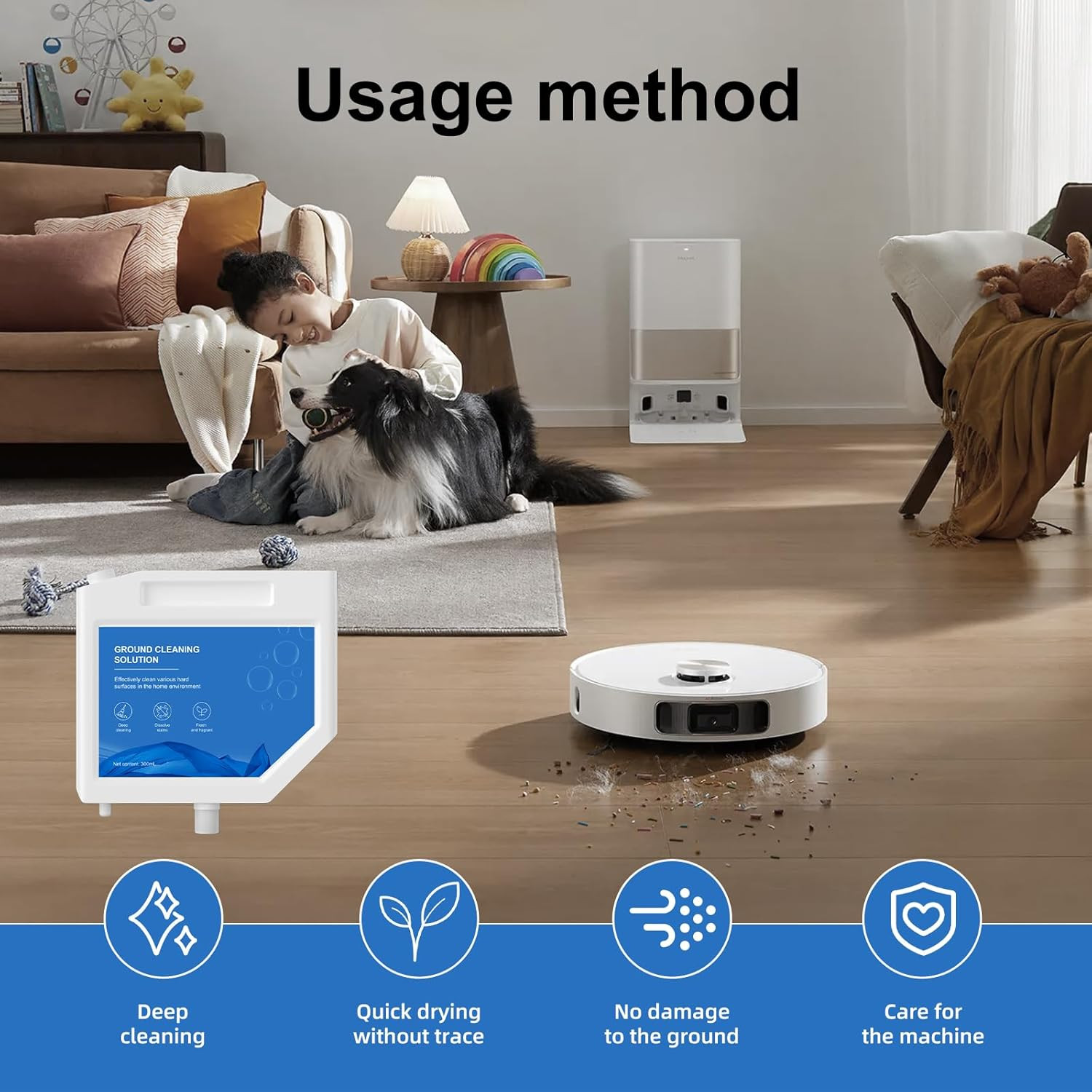 Floor Cleaning Solution Compatible with Dreame Cleaning Solution, Multi-Surface