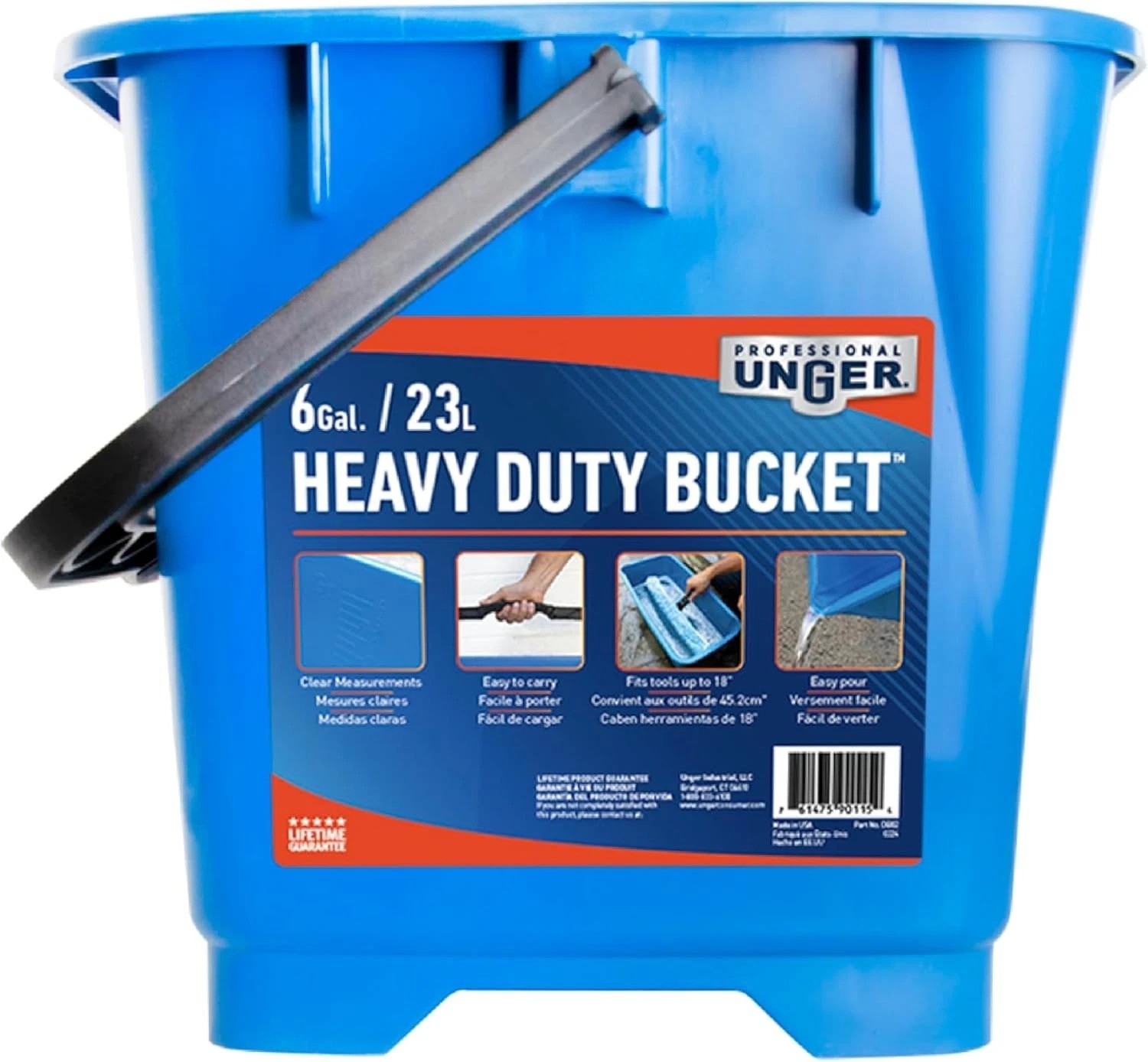 Portable 6 Gallon Mop Bucket 5-Pack with 2 Pour Spouts and Ergonomic Handle