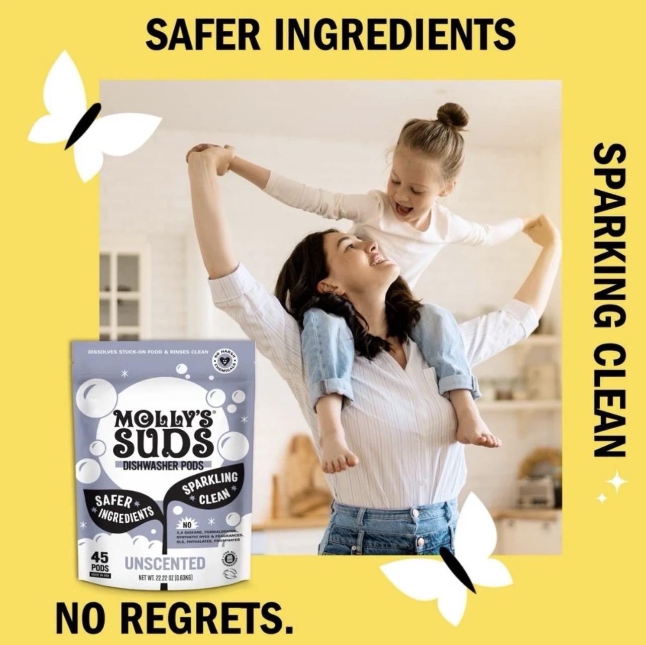 Dishwasher Pods, Unscented, 45ct, Paraben/Phosphate-Free, Vegan
