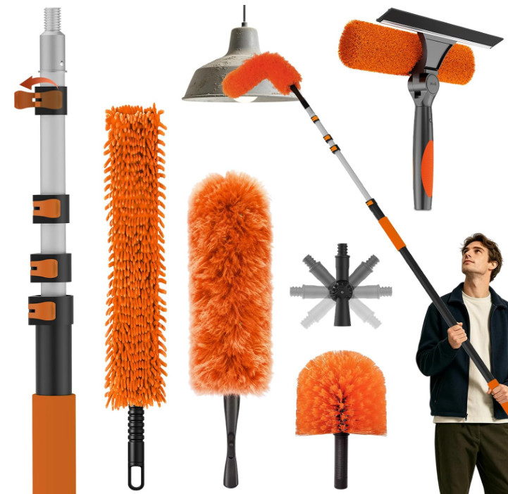 Set Limpieza Extensible 5-20FT Para Ventilador Telarañas Y Todo El Hogar