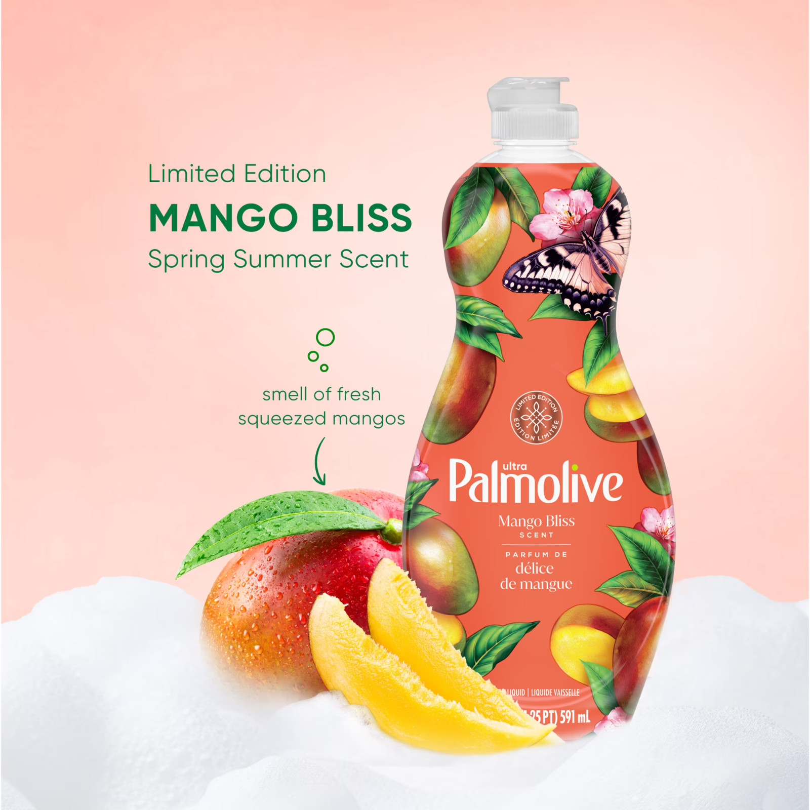 Palmolive Ultra Strength Liquid Dish Soap, Limited Edition Mango Bliss Scent, 20