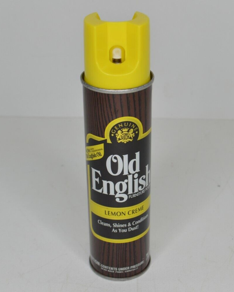 Vintage Old English Lemon Creme Furniture Polish FULL 9 Oz Aerosol Can 1993 PROP