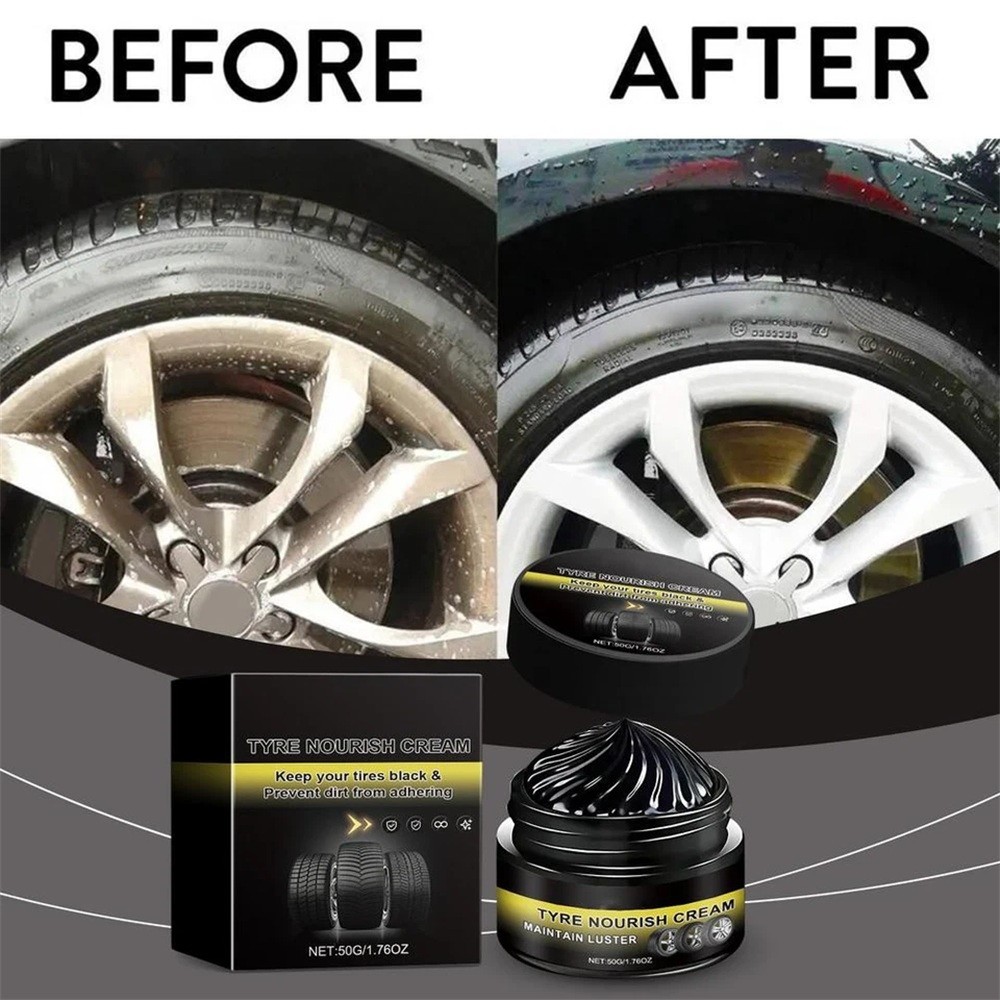 1~2pcs Tyre Nourish Cream, Tire Nourish Wax Cream, Maintain Luster for Cars 50g