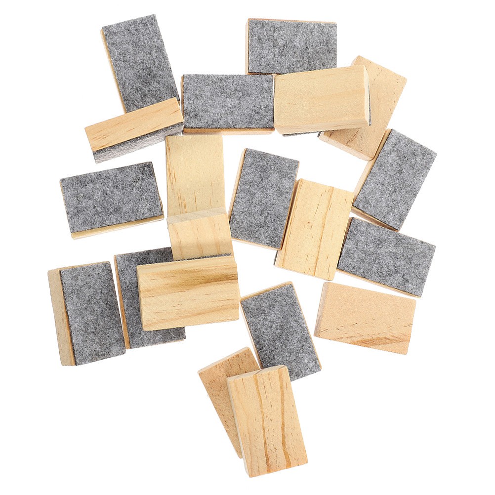 24 Pcs Small Felt Wood Eraser for Classroom Office and Home Cleaning