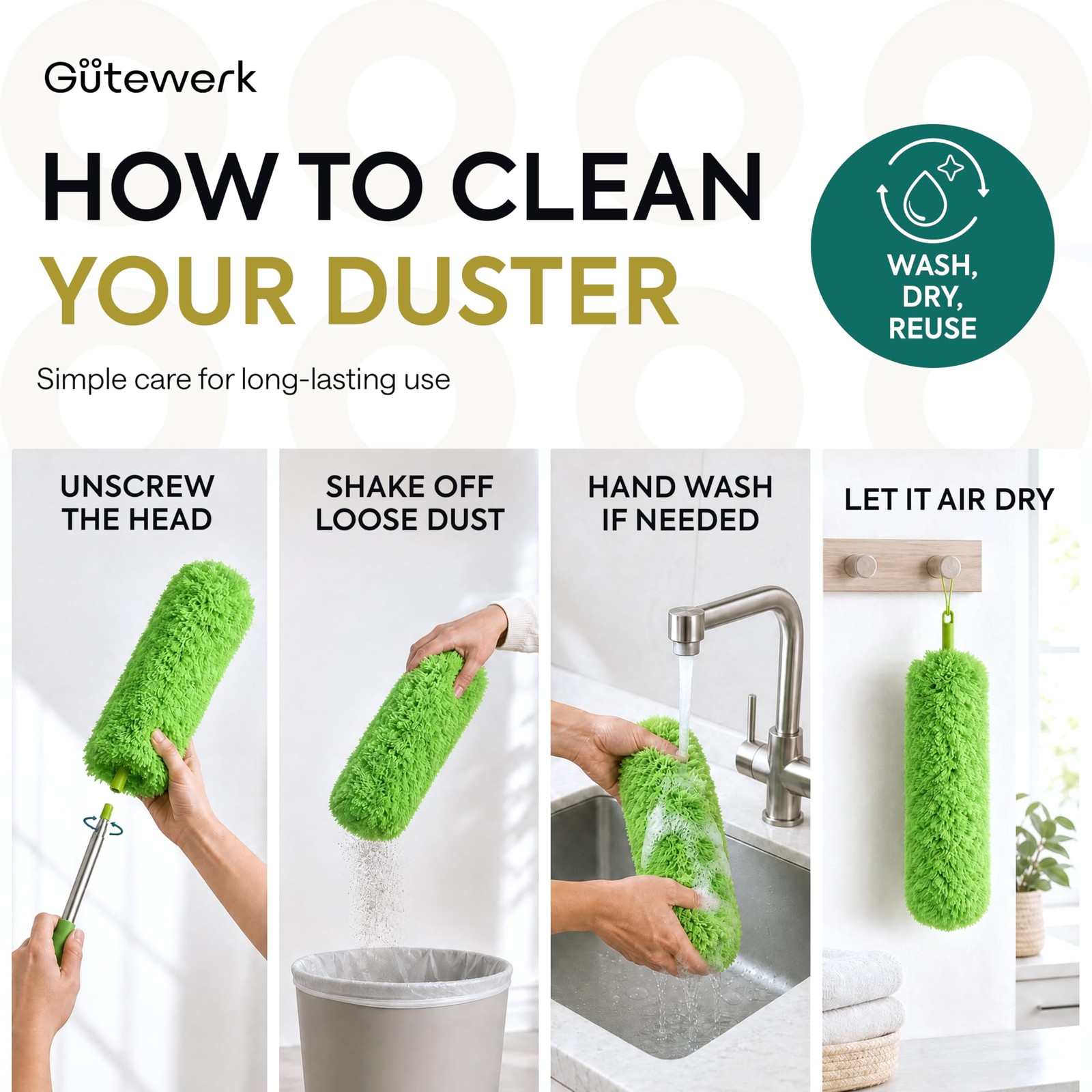 Extendable Microfiber Duster 55 Inch Ceiling Fan Blind Baseboard Cleaning