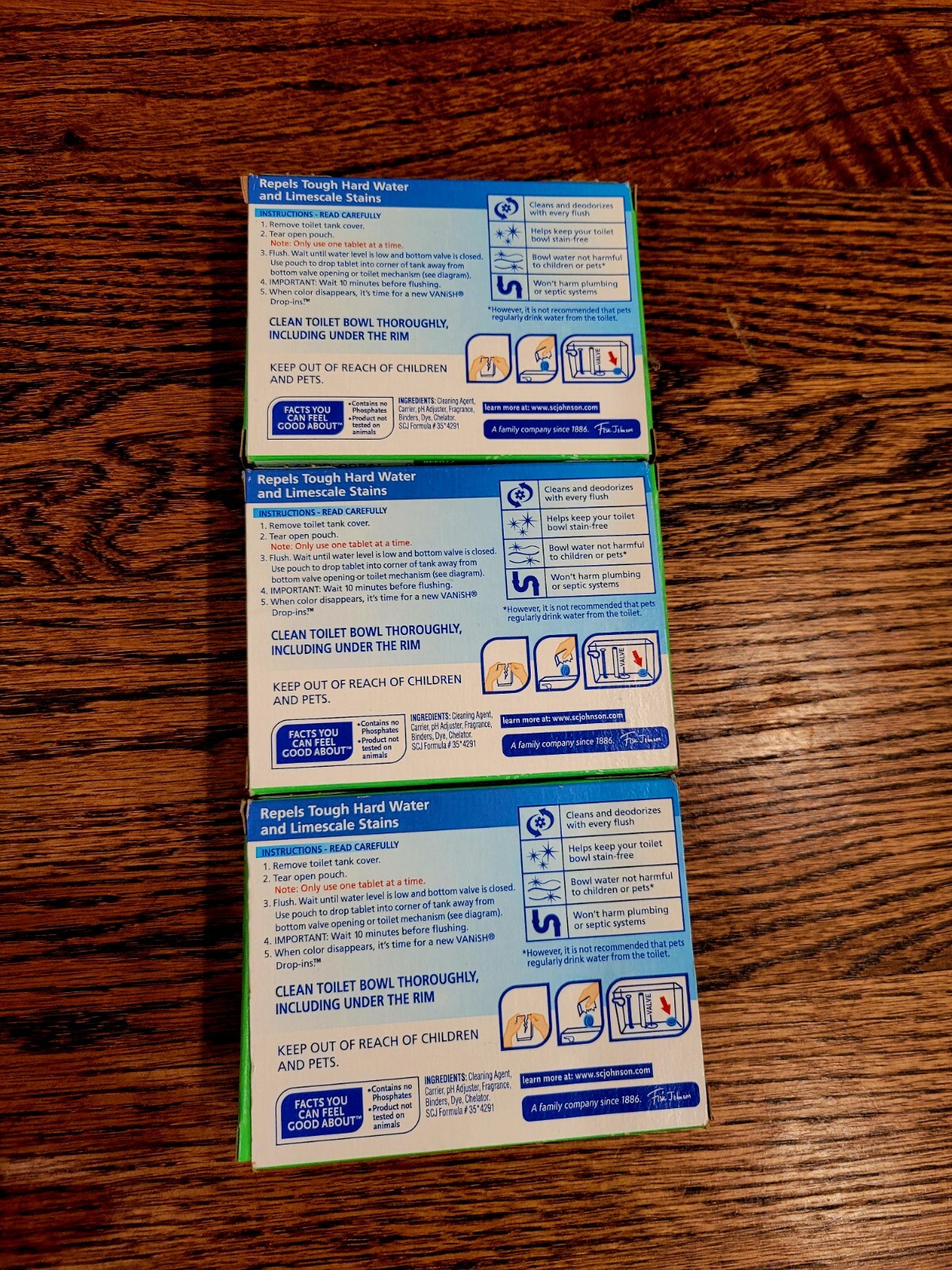 4 One Ct Boxes Scrubbing Bubbles Vanish Blue Drop In Tablets For Toilet Bowls