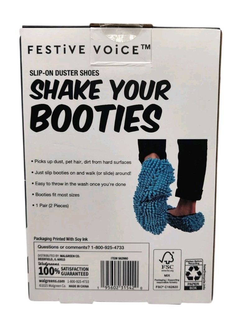New NIB Pair Shake Your Booties Slip-on Duster Shoes Socks Set 1 Size Fits Most