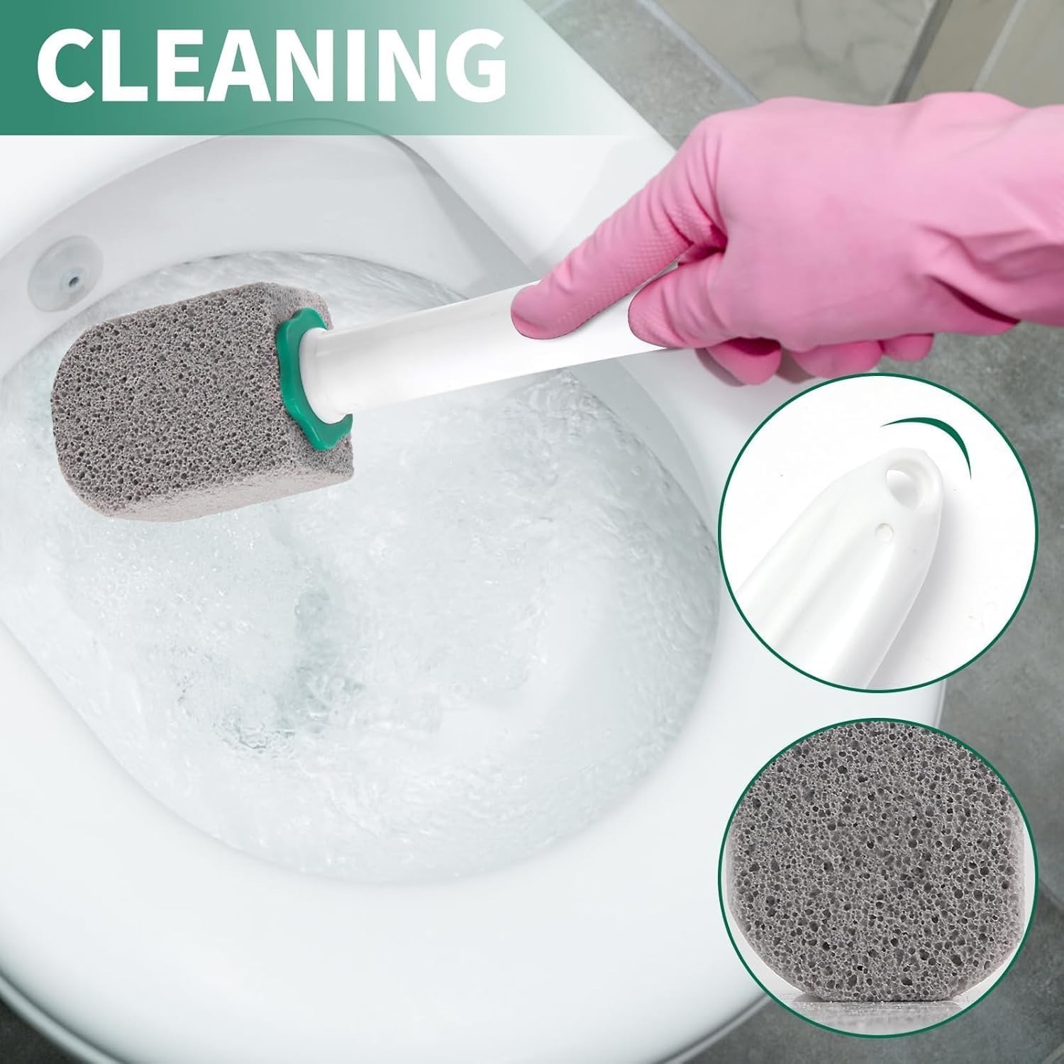 Pumice Stone Toilet Cleaner with Long Handle,Pumice Toilet Scrubber Toilet Bo…