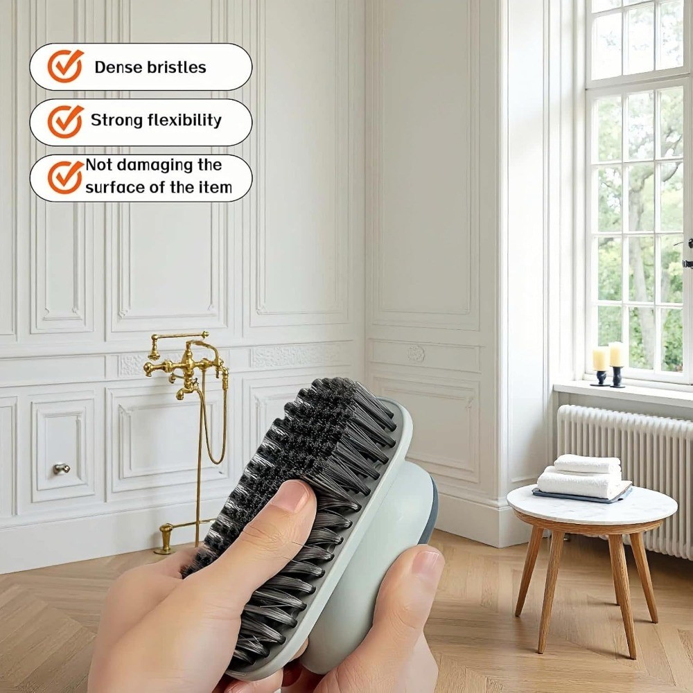 Ergonomic Shoe & Laundry Scrub Brush Set, Stiff Bristle Cleaning Brush for