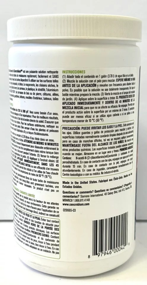 Concrobium Mold Stain Eraser 22.9 oz Eliminates Stains Powder New