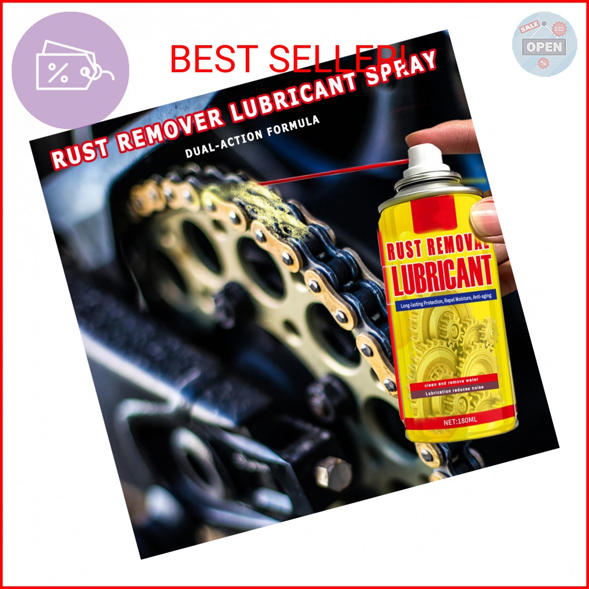 TERFISE 6.1oz Anti-Rust Lubricant Spray & Rust Remover for Metal, Multi-Purpose