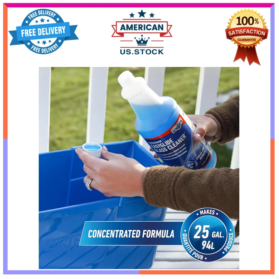 Unger Professional Glass Cleaner Concentrate 32 oz Makes 25 Gallons Ammonia Free