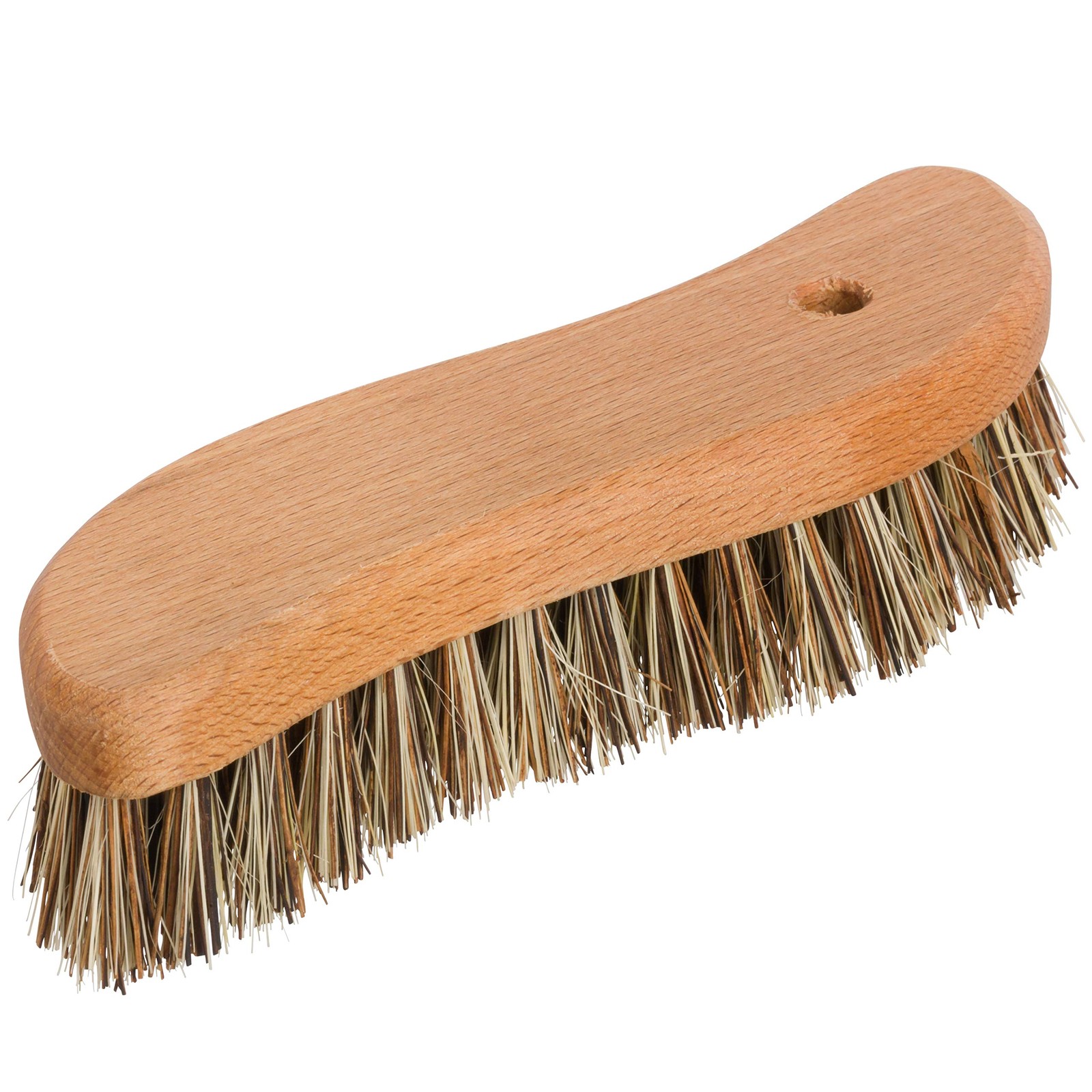 Sshaped Union Fiber Scrub Brush With Oiled Beechwood Handle 81/4 Inches Sshaped
