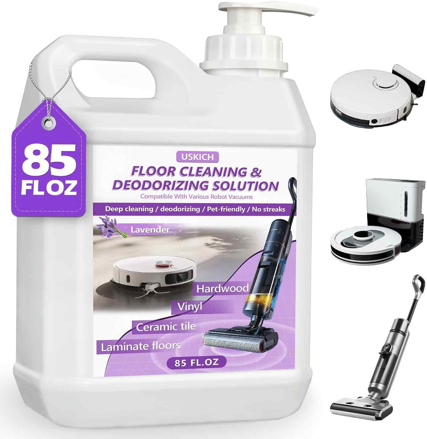 Gentle Yet Powerful Floor Cleaning Solution – 85 FL OZ with Lavender Aroma