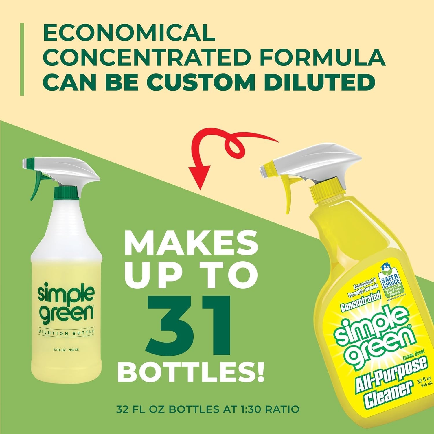 All-Purpose Lemon Cleaner – 96 Fl Oz Total, Powerful Concentrated Formula