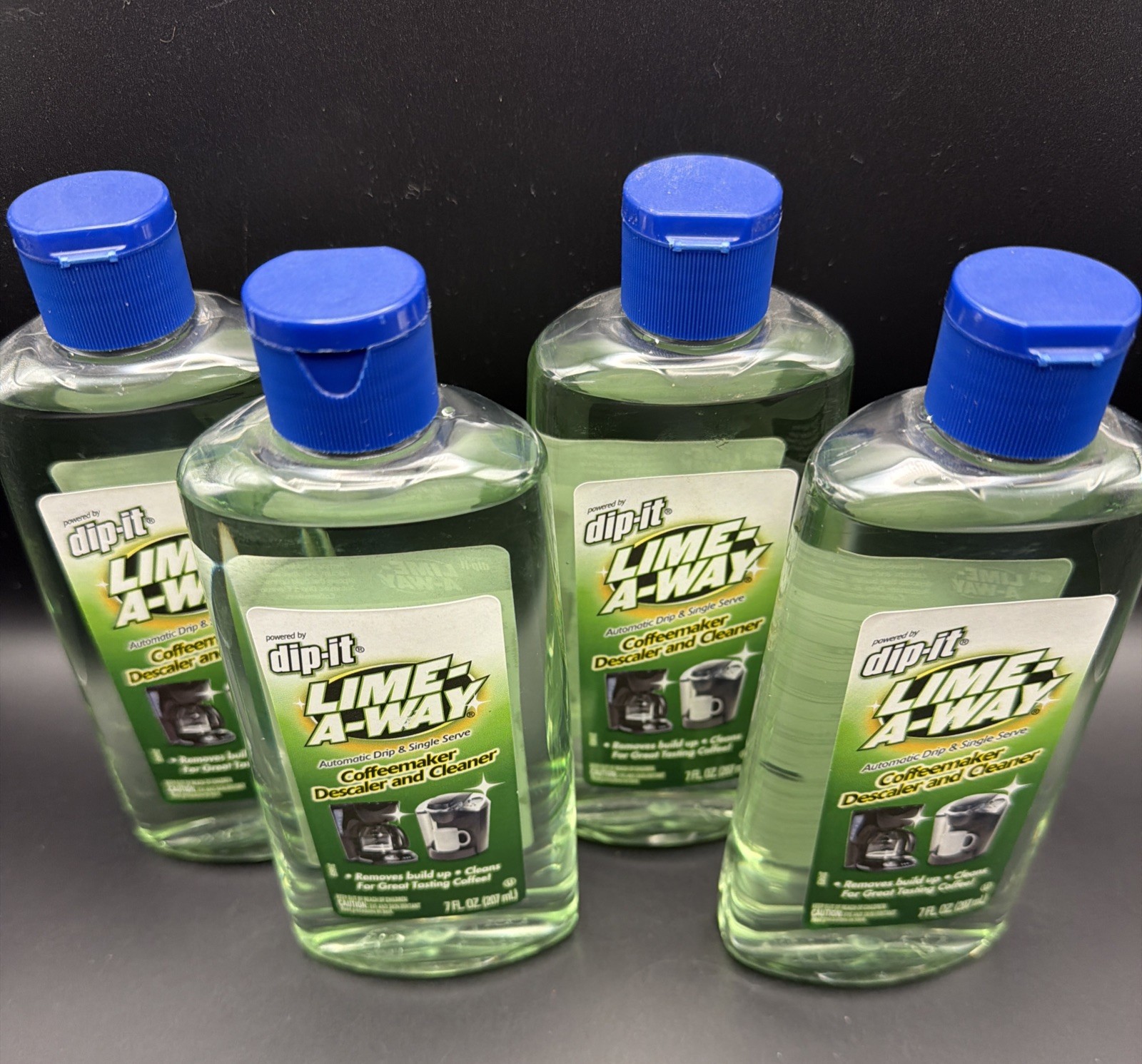 4x Dip-It Lime A Way Coffeemaker Descaler & Cleaner – 7oz Ea – New Sealed HTF