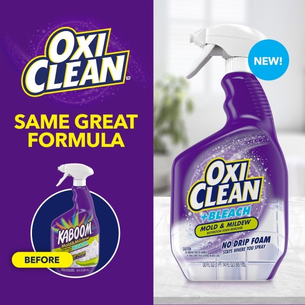 OxiClean Plus Bleach Mold and Mildew Bathroom Stain Remover 30 fl oz (Pack of 5)