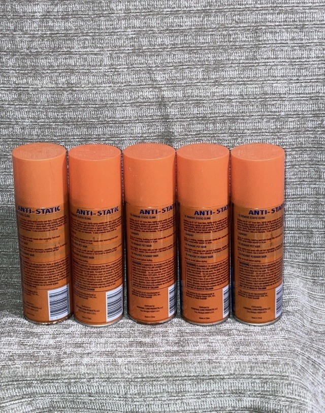 5 Pack Powerhouse Anti Static Cling Aerosol Fabric Spray Releases Pet Hair 3oz