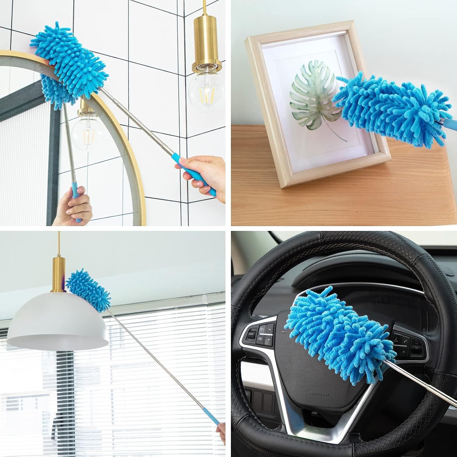 Compact Microfiber Duster for Safe Cleaning of Windows, Fans, and Furniture