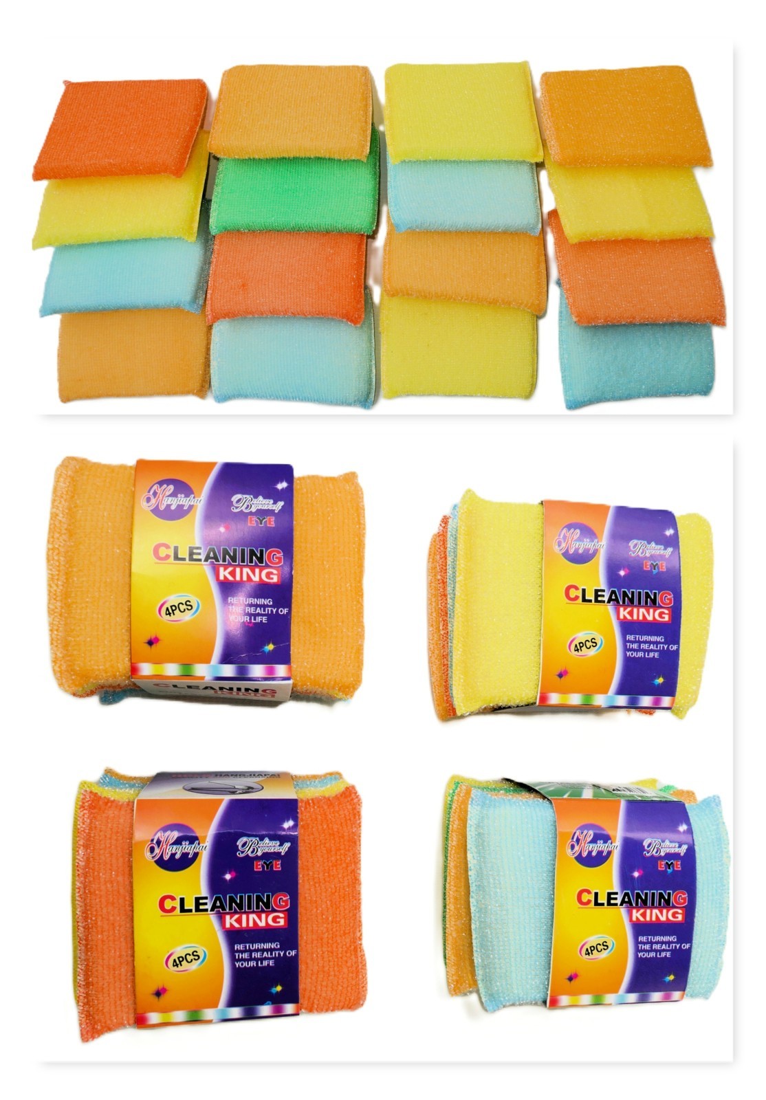 16 Pack Non‑Scratch Scrub Sponges for Home Kitchen Dishwashing & Cleaning Pads