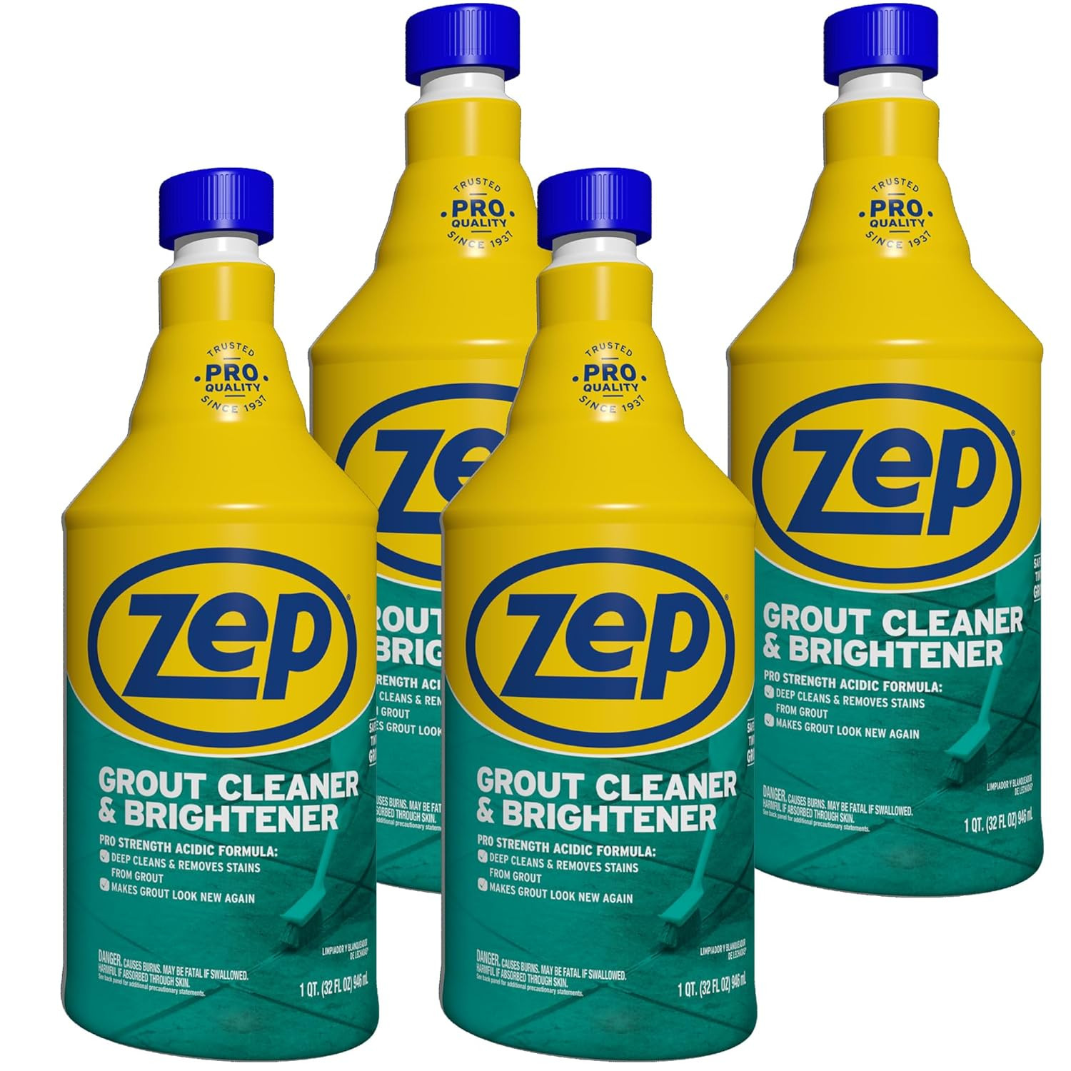 Industrial Grout Cleaner and Brightener – 32 Oz (Pack of 4) ZU104632 – Deep Clea