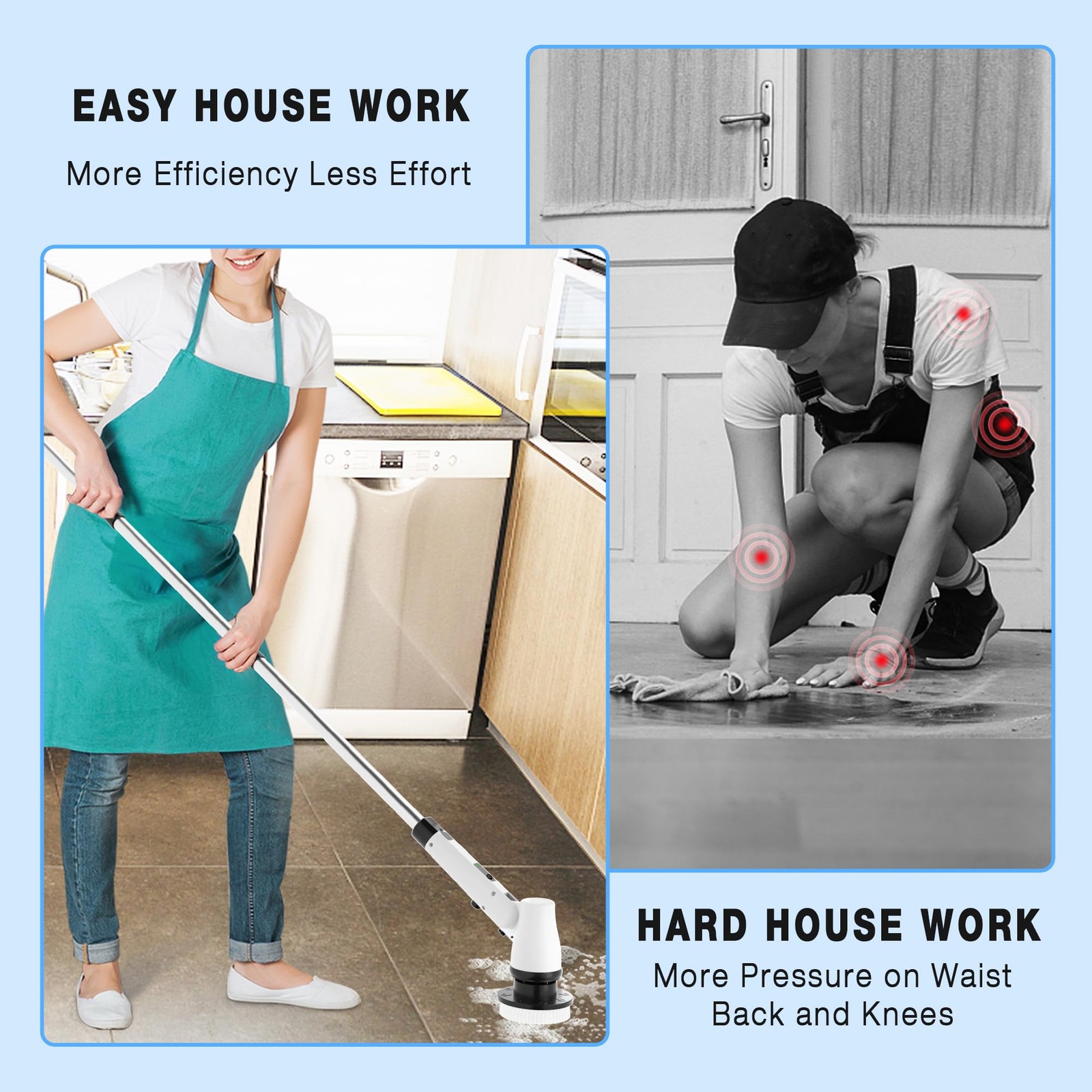 Spin Scrubber Cordless Cleaning Brush with 7 Replaceable Brush Heads & Adjust…