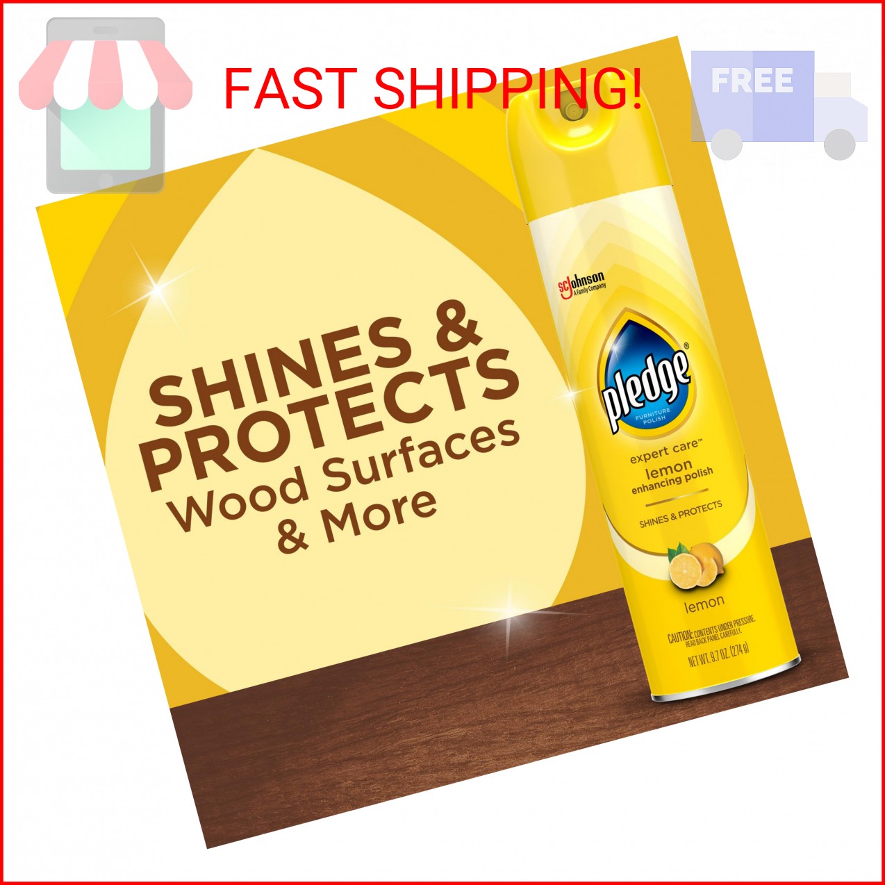 Pledge Enhancing Polish Spray, Wood Furniture & Stainless Steel Polish, Remove D