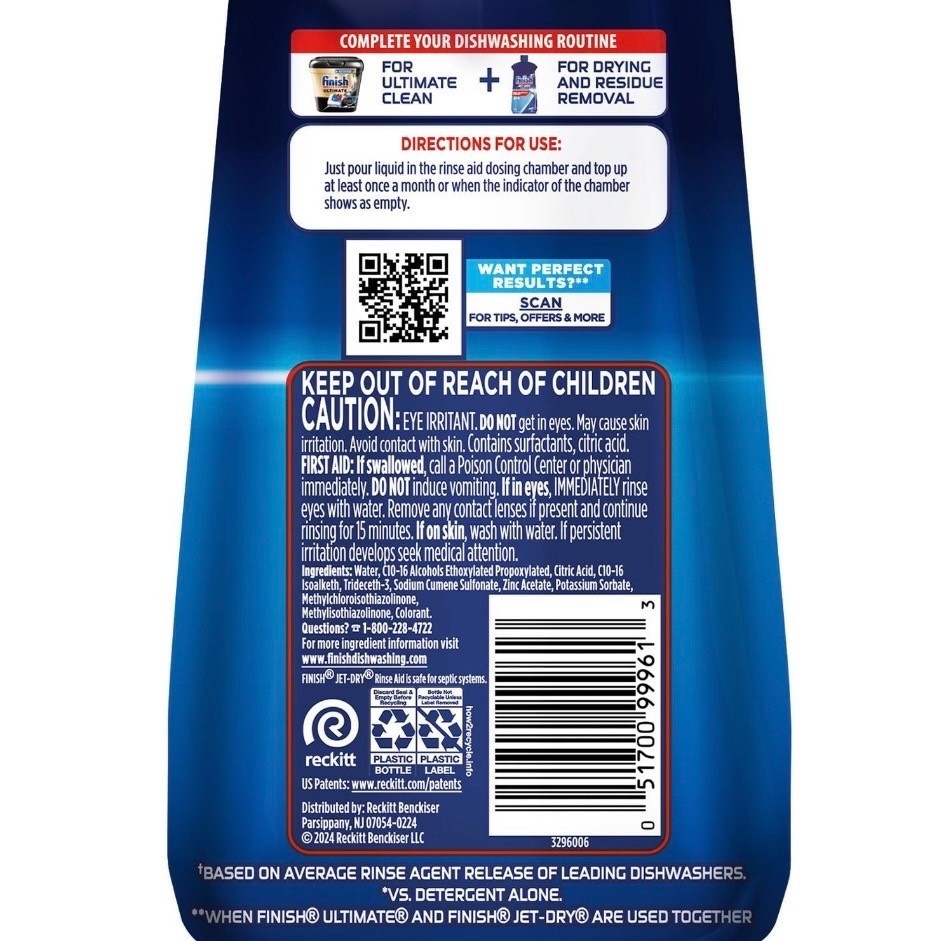Finish Jet-Dry Rinse Aid, 38 fl. oz.