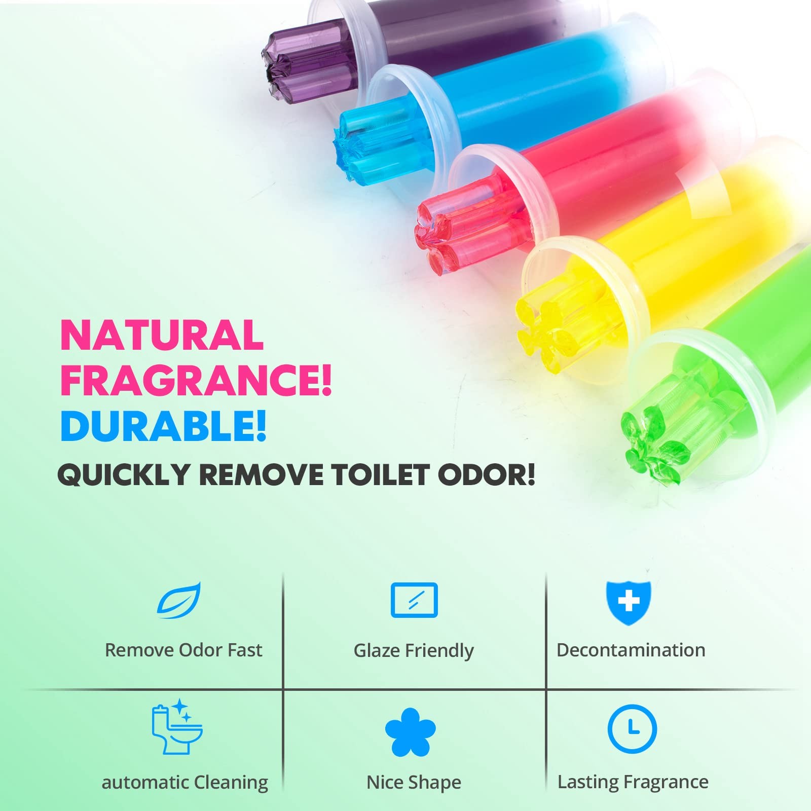 Toilet Gel Stamp Kit Bowl Cleaner Air Freshener Refill 5 Scents 60 Count