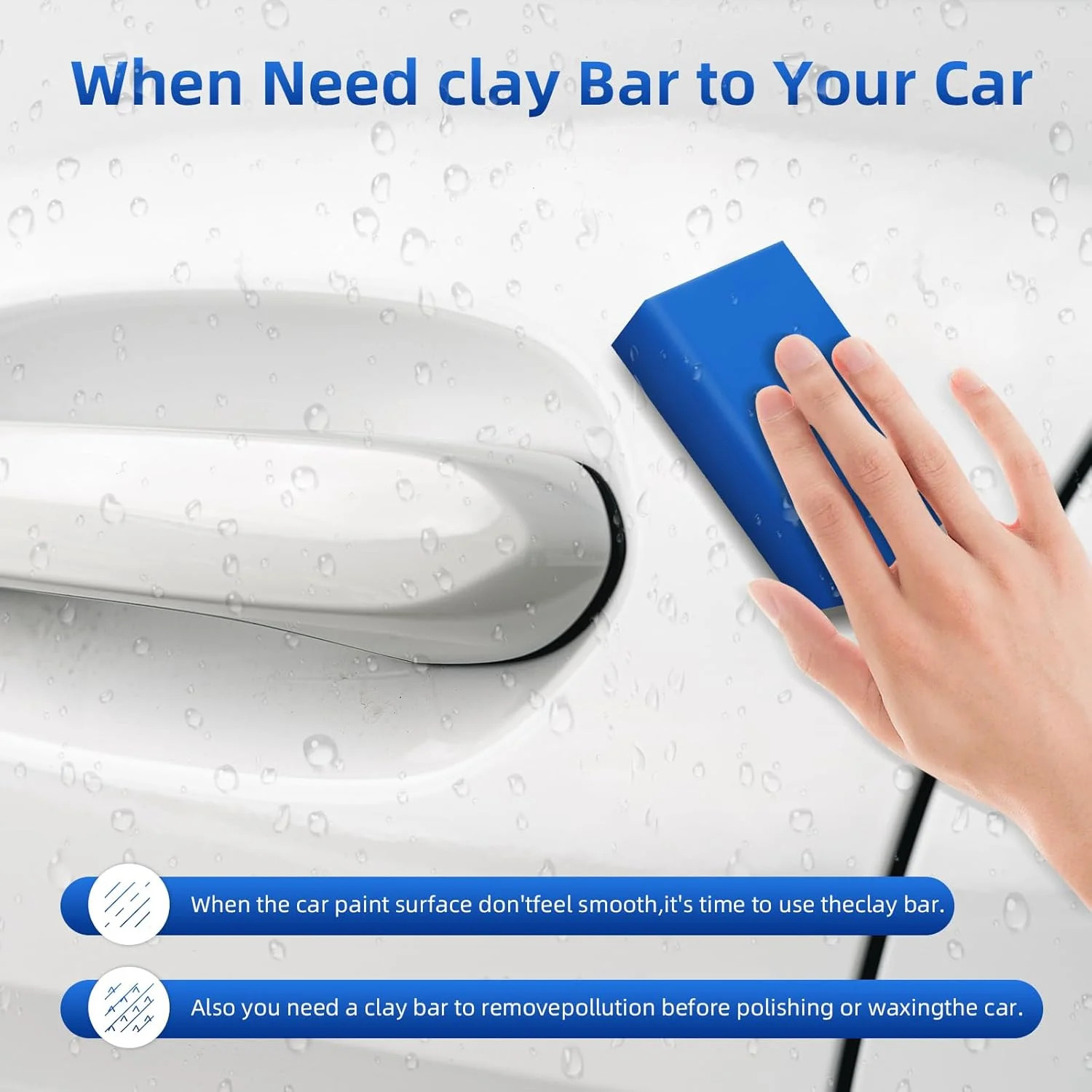 Car Clay Bar 4 Pack 400g, Premium Grade Clay Bars Auto Detailing Magic Clay Blue