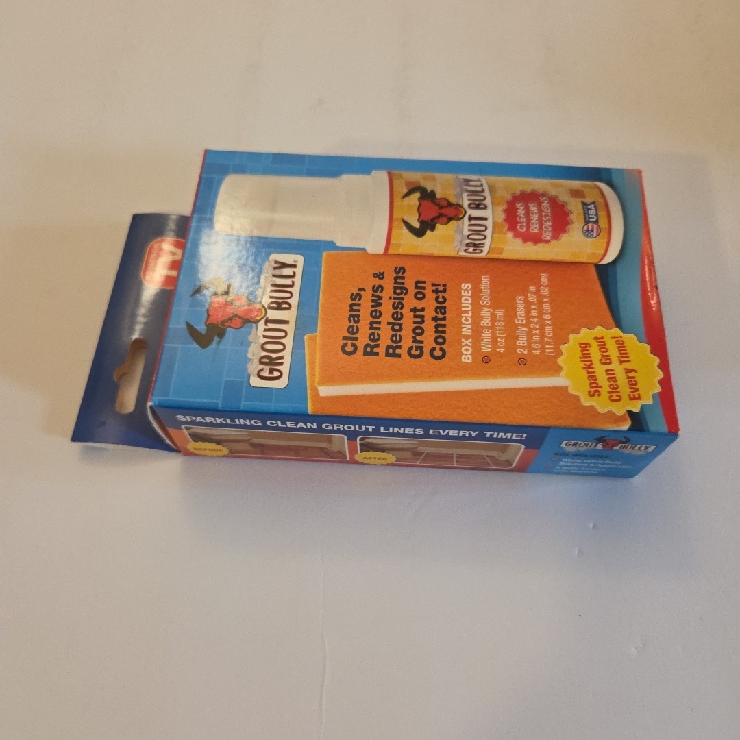 Grout Bully TAN 4OZ Cleaning Solution & 2 Bully Erasers~Clean Grout White COLOR