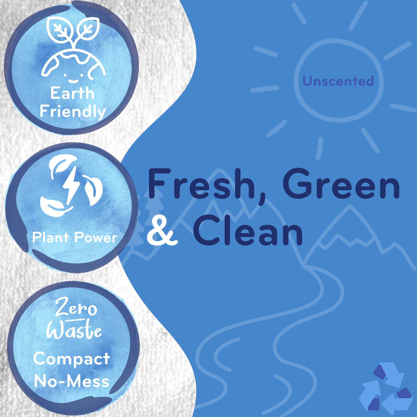 Eco-Gals Eco-Squares laundry detergent sheets gentle formula, Zero waste, 60 ct.